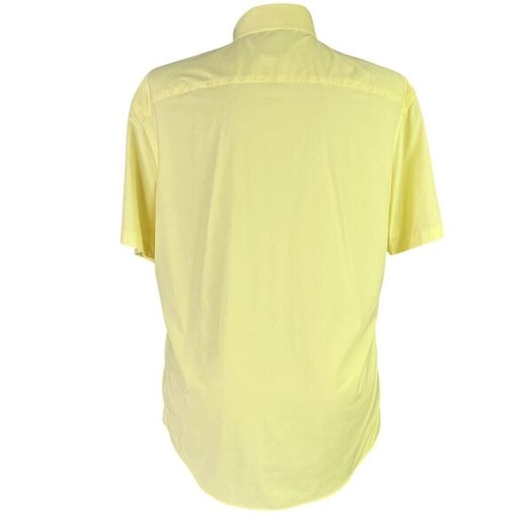 Untuckit Shirt Men XL Yellow Gironde Performance Short Sleeve Botton-Up Stretch - Picture 2 of 6